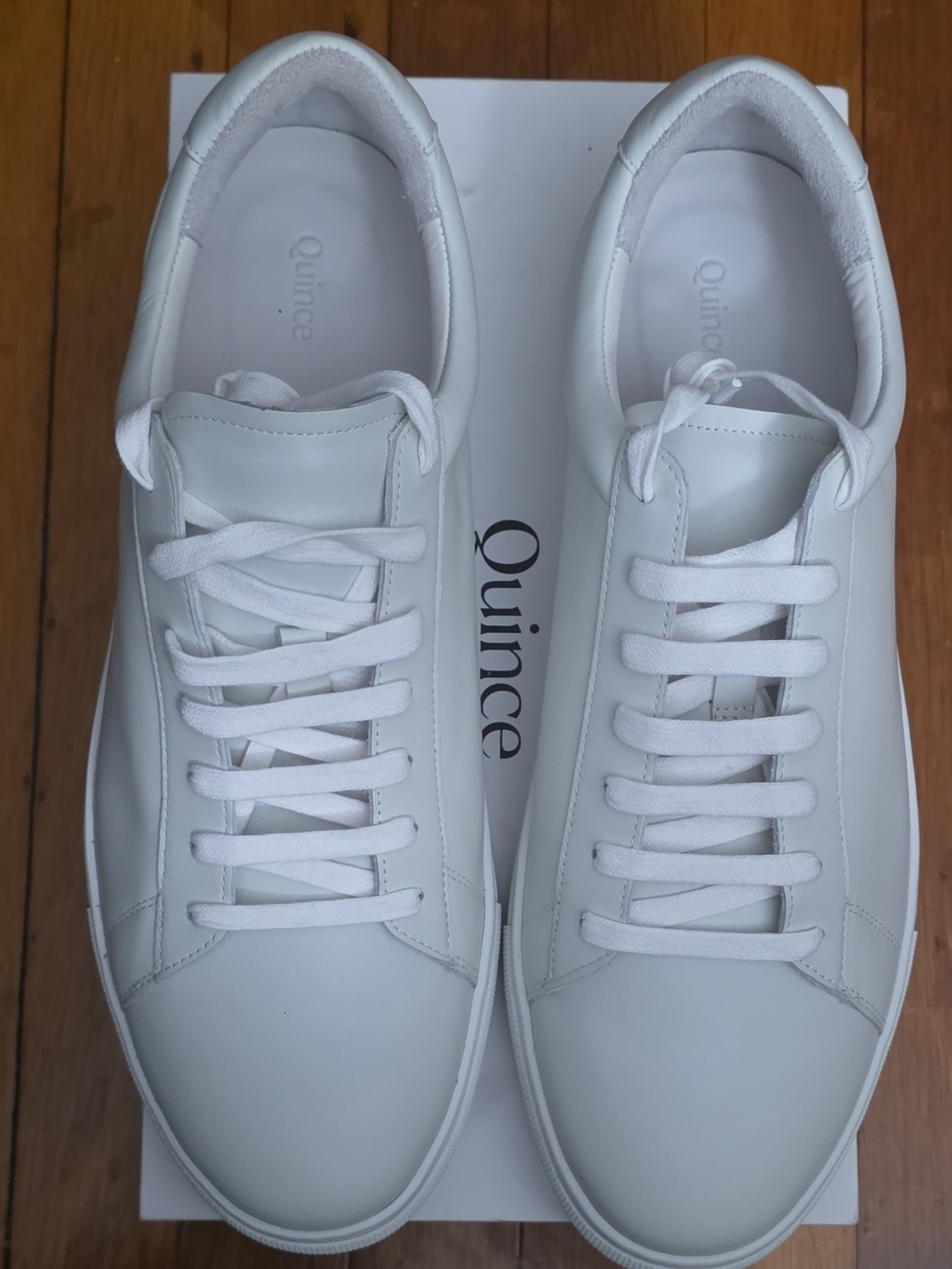 Quince White Men's Leather Low-Top Sneakers